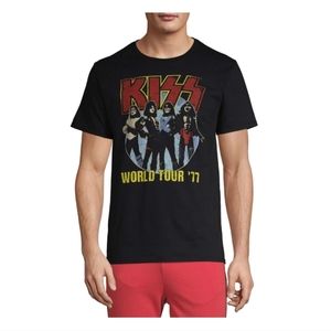 Men's Vintage KISS World Tour 77 Short Sleeve Graphic T-Shirt